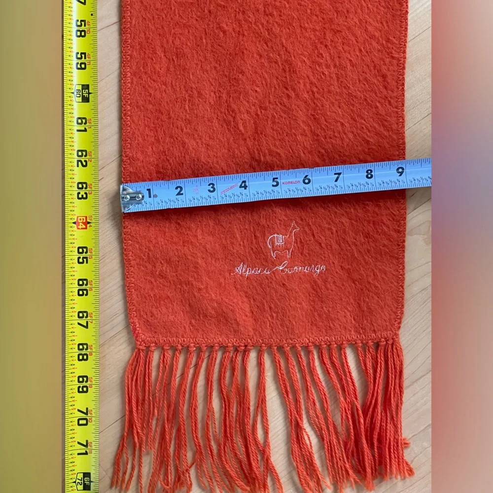 🦙Alpaca Fringe Scarf by Alpaca Camargo in Burnt Orange | Men’s/Women’s/Unisex
